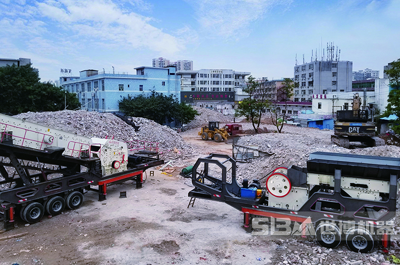 建筑垃圾破碎機現場